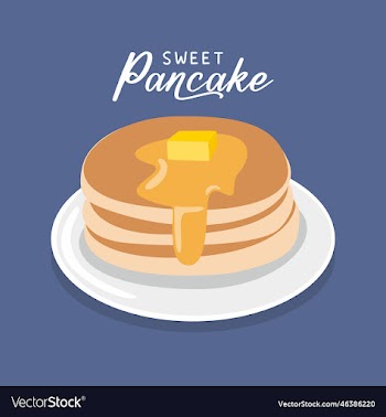 delicious sweet pancake with melted butter on the