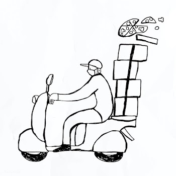 Delivery boy on a scooter vector | Free  vector - 2304995