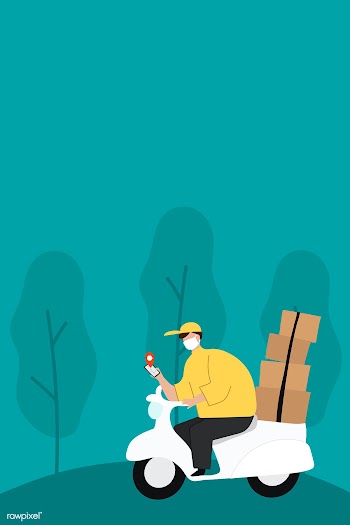 Delivery boy on a scooter with parcel boxes checking customer location.. | Free  vector - 2308828