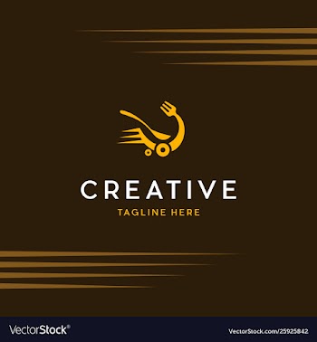 Delivery food speed creative logo design vector image