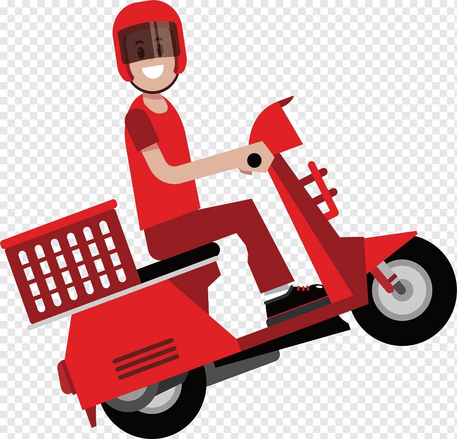 delivery guy riding scooter illustation, Delivery Take-out Courier Euclidean, Motorcycle couriers, motorcycle Cartoon, distribution, motorcycle Helmet png