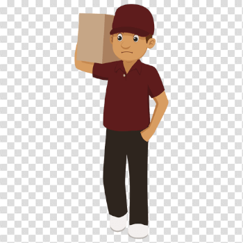 Delivery man parcel cartoon - Transparent PNG & SVG vector