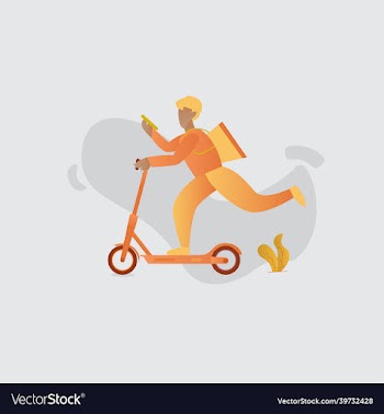delivery man with scooter