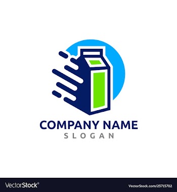 Delivery milk logo healthy milk logo vector image