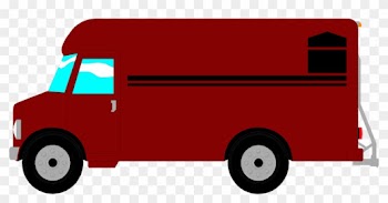 Delivery Van Clipart Png - Red Food Truck Clipart