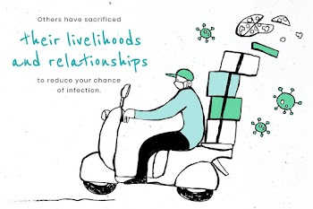 Deliverymen risk their lives for us. This image is part our collaborat.. | Free  vector - 2328981