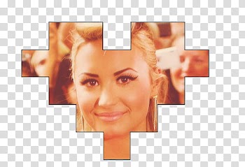 Demi Lovato, of woman in pixelated heart shape transparent background PNG clipart