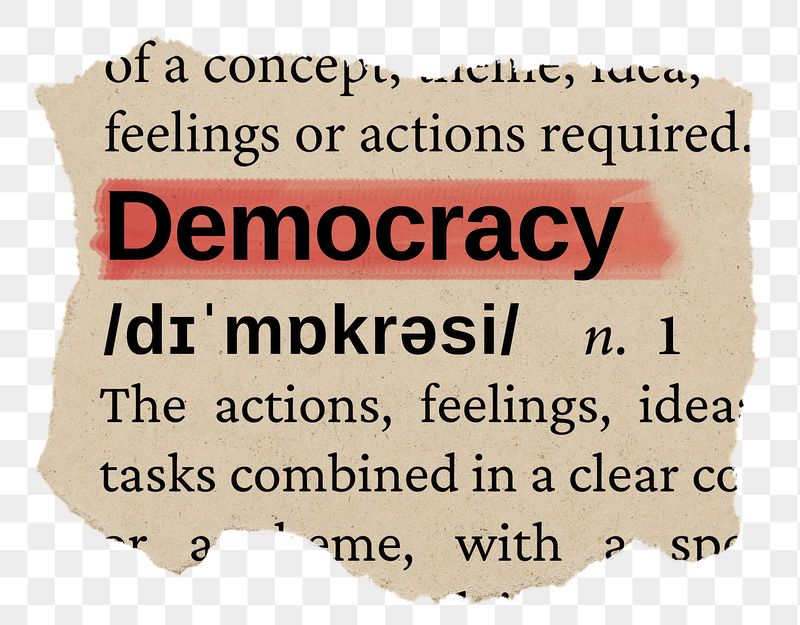 Democracy png word sticker, torn | Free PNG - rawpixel