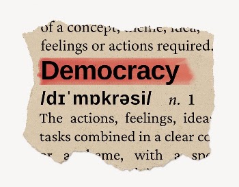Democracy ripped dictionary, editable word | Free PSD - rawpixel