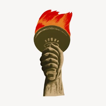 Democracy torch clipart, vintage illustration | Free Vector - rawpixel