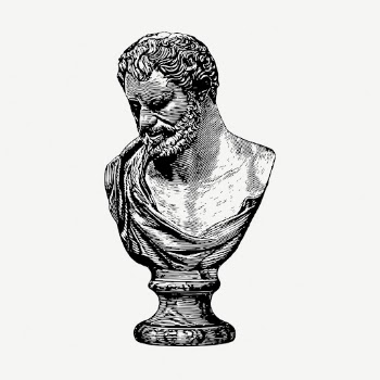 Democritus bust collage element, vintage | Free PSD - rawpixel