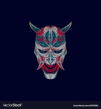 demon mask artwork style design