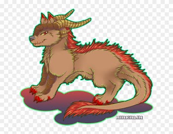 Demonic Dragon Wolf Pup By Miakalin - Illustration