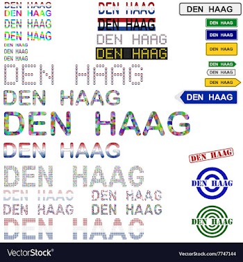 Den Haag text design set vector image