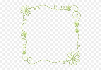 Denim &amp; Daisies Collection - Green Flowers Border Clipart
