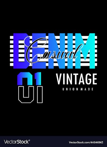 denim typography for t shirt design premium