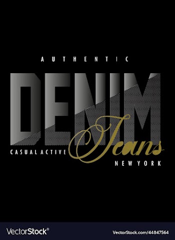 denim typography for t shirt design premium