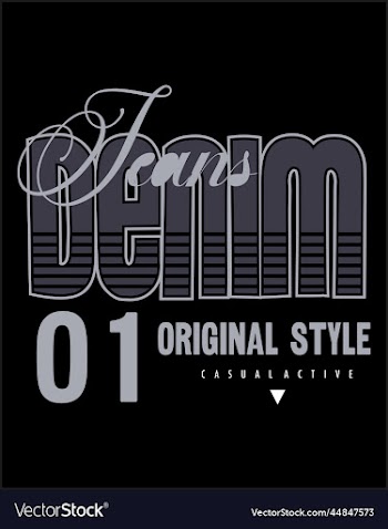 denim typography for t shirt design premium