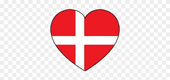 Denmark Danish Danmark Flag Heart Football Soccer Love - Flag