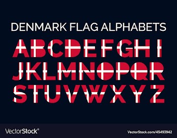 denmark flag alphabetic letters abc logo