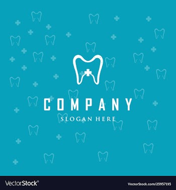 Dental care with background healthy logo design vector image