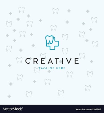 Dental care with background healthy logo design vector image