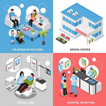 Dental center  isometric Free Vector