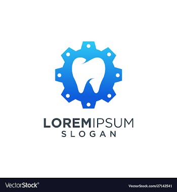 Dental gear logo design vector image