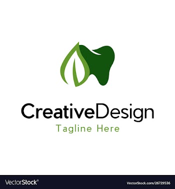 Dental leaf care naturally logo vector image