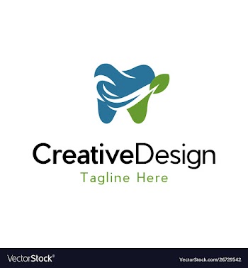 Dental leaf care naturally logo vector image