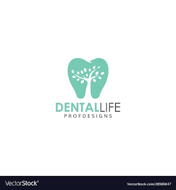 Dental life dental clinic tree leaf grow up logo vector image