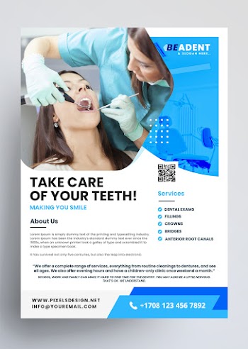 Dental Service Free PSD Flyer Template