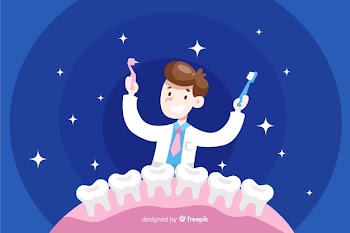 Dentist characters background Free Vector