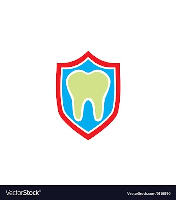  					Dentist health protection shield logo vector image														