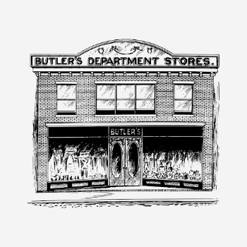 Department store building drawing, vintage | Free Photo - rawpixel