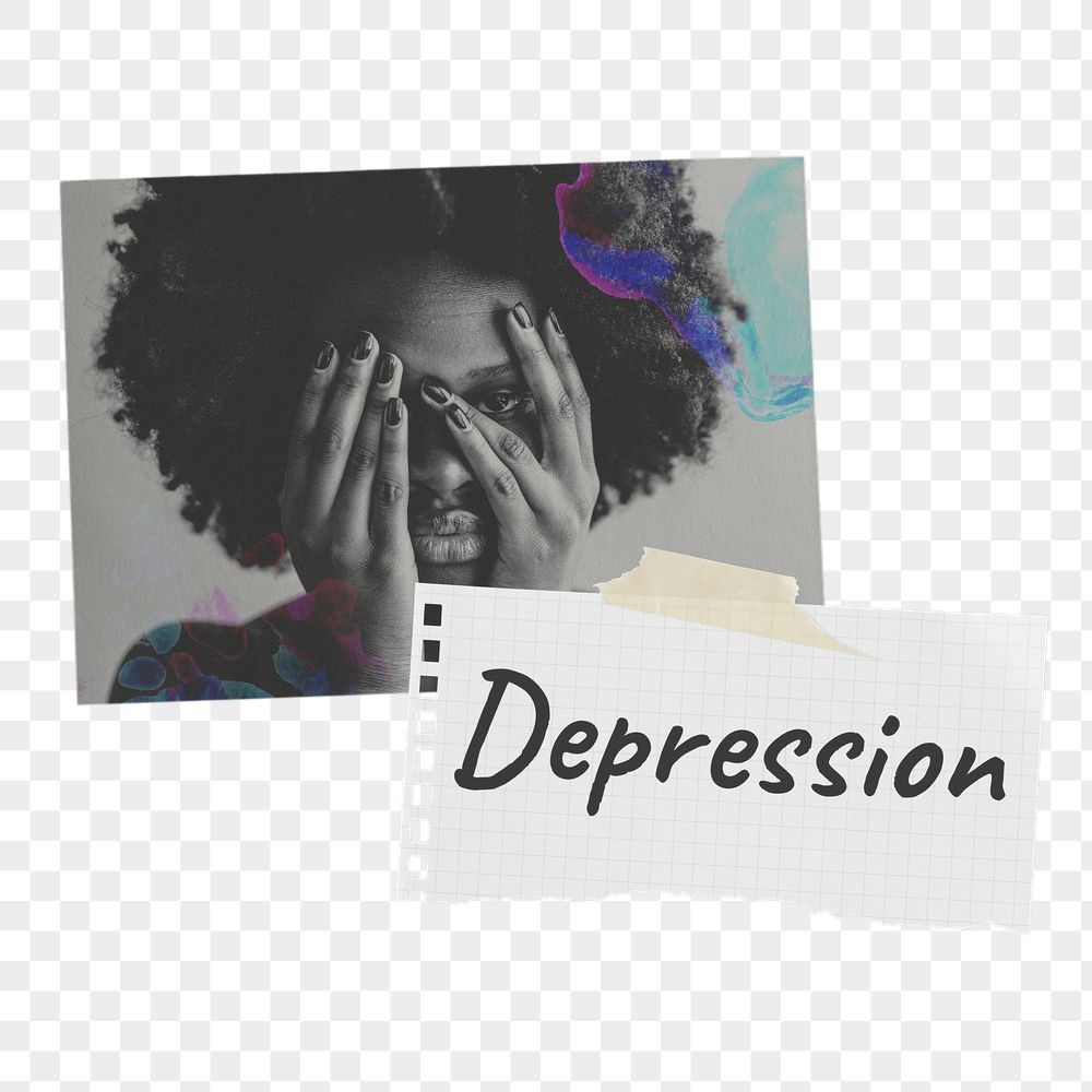 Depression png paper collage, mental | Free PNG - rawpixel