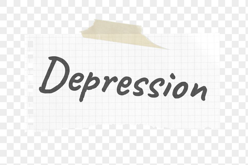 Depression png typography sticker, ripped | Free PNG - rawpixel