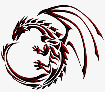 Desenho Dragao Tribal Png - Tribal Dragon Logo Red - Free ...