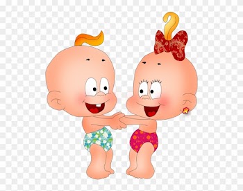 Desenhos - Cute Baby Girl And Boy Cartoon