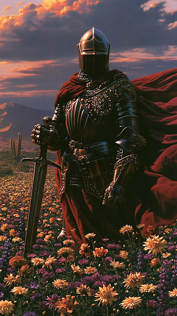 Desert Knight in Flower Meadow