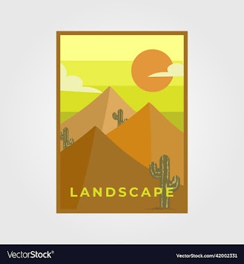 desert landscape wanderlust flat poster template