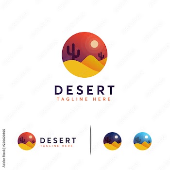 Desert logo designs concept vector, Iconic Desert Symbol