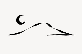 Desert moon ink brush, abstract | Free Photo - rawpixel