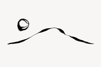 Desert moon ink brush, abstract | Free Photo - rawpixel