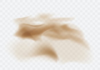 Desert sandstorm, brown dusty cloud on transparent Free Vector