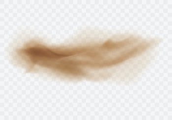 Desert sandstorm, brown dusty cloud on transparent Free Vector