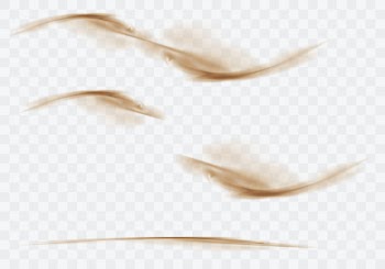 Desert sandstorm, brown dusty cloud on transparent Free Vector