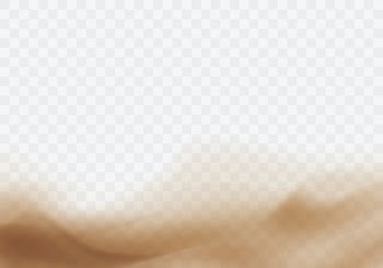 Desert sandstorm, brown dusty cloud on transparent Free Vector