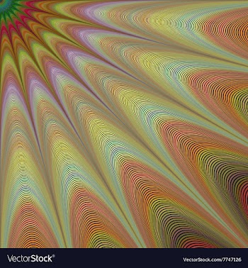 Desert sun - abstract geometric fractal design vector image