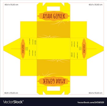 Design ayam geprek food packaging die line vector image